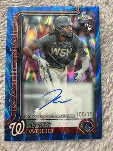 2025 Topps Chrome - Rookie Autographs James Wood  Blue RayWave Refractor /150 🔥
