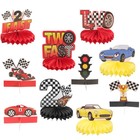  10 Pcs Race Car Party Table Decorations Transportation Honeycomb Centerpiece