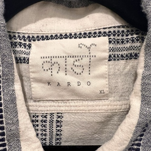 Kardo - Ayo Convertible-Collar Striped Embroidered Cotton Shirt - Blue Sz Xl - Picture 5 of 11