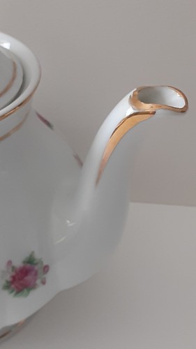 Nasco Fine China TEEKANNE mit ROSEN Porzellan handgefertigt in JAPAN 6" - Bild 8 von 14