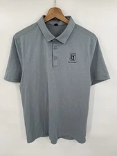 Lululemon Men’s Medium Evolution Polo Shirt Light Heather Blue TPC San Antonio