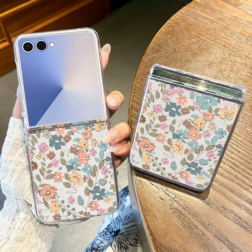 For Samsung Galaxy Z Flip7 Flip6 Flip5 4 3 Shockproof Flower Clear PC Case Cover - Picture 4 of 17