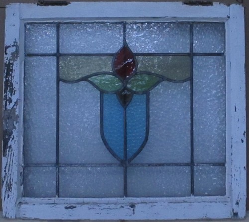 RESUMEN ANTIGUO INGLÉS VITRAL CON PLOMO 22.25" X 20" - Imagen 2 de 3