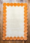 8X10 FT Wool Tufted Carpets, Scallop Carpets, Luxury Custom Carpets, hallway rug