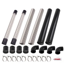 3" Universal Aluminum Intercooler Pipe Kit Turbo Silicone Hose & Clamps