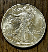 1943 50C Walking Liberty Half Dollar BU  - 24908