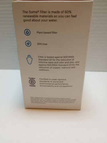 SOMA Sustainable Water Filters Replacement 2-Pack New-Sealed - Picture 2 of 4