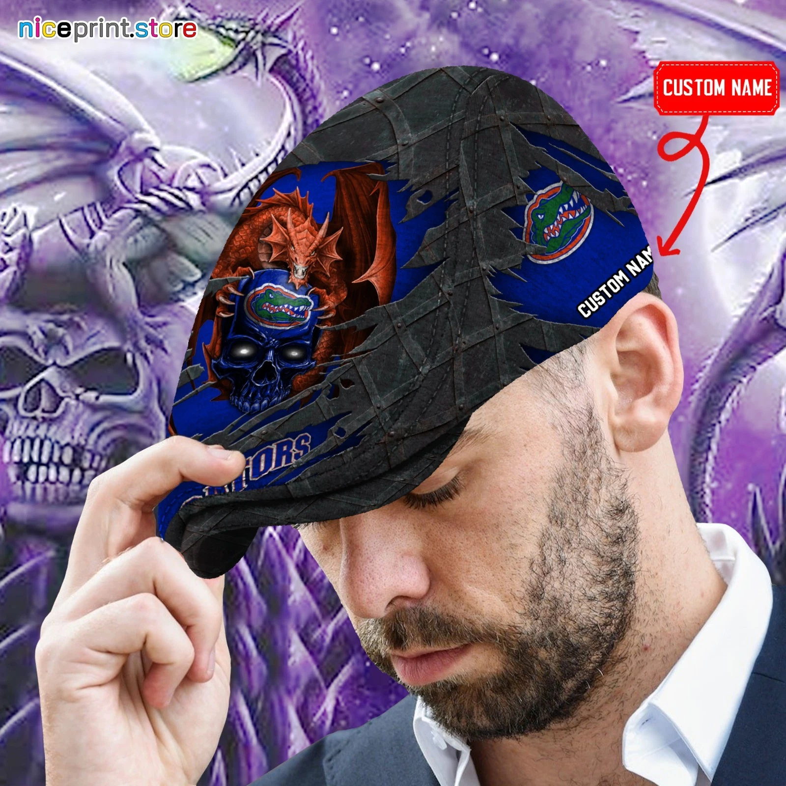 Florida Team Gators Jeff Cap Gators Driver Cap Camo Hat Flat Cap for Men