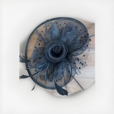 Women Fascinator Hat Cocktail Wedding Party Black Cap Chic Show Headdress/ Box