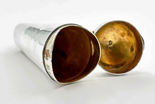 9CT GOLD MOUNTED CHEROOT HOLDER & STERLING SILVER CASE VICTORIAN 1900 - Picture 5 of 11