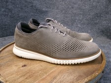 Cole Haan 2.Zerogrand Grey Laser Wingtip Oxford Shoes C23814 Mens Size 10 Wide