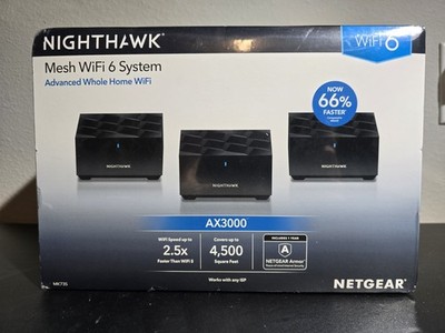 NEW SEALED Netgear Nighthawk MK73S AX3000 Mesh WiFi 6 System 3-Pack 4500sq ft