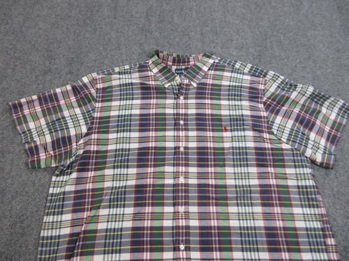 Ralph Lauren Shirt Mens 3XB Big Multicolor Plaid Short Sleeve Classic Fit Cotton - Picture 3 of 11
