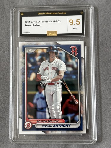 2024 Bowman Chrome Prospects Roman Anthony #BCP-22 grado 9,5 Red Sox come nuovo - Foto 1 di 6