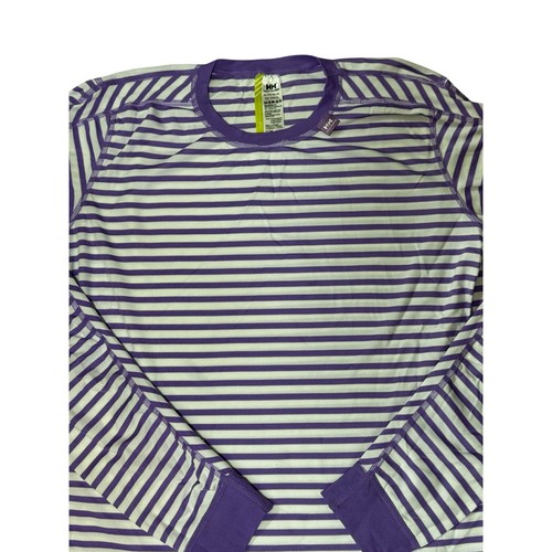 Helly Hansen Lifa Active Shirt Long Sleeve Size XL Purple White Stripe Stay Dry - Picture 3 of 6