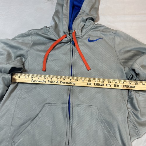 Nike Hoodie Herren klein grau Therma-Fit durchgehender Reißverschluss Polyester Kapuzenpullover - Bild 6 von 6