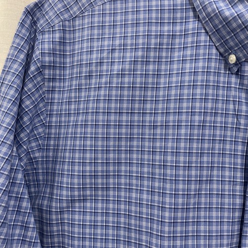 Ralph Lauren camicia abbottonata uomo XL blu vestibilità classica quadri manica lunga pony - Foto 4 di 12