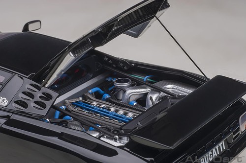 Coche deportivo AUTOart 1/18 Bugatti EB110 SS negro 1992 fundido a presión 70919 - Imagen 12 de 12
