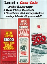 3 Coca-Cola Hang Tags 1980 real thing contest...