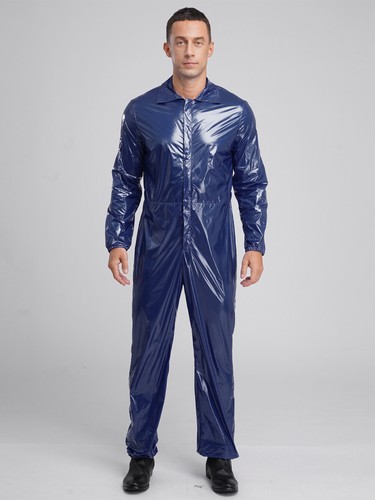 Mens Mechanic Overalls One Piece Long Sleeve Coveralls Waterproof Bodysuit - Picture 45 of 74