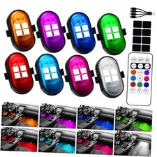 Upgraded 4LEDs Wireless Led Lights for Car with Remote Control, High 8pcs