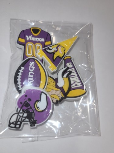 Minnesota Vikings Football Team Charm For Crocs Shoe Charms - 6 Pieces - Picture 3 of 4