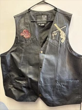 Vintage USA Bikers Dream Apparel Leather Biker Vest, Size 56