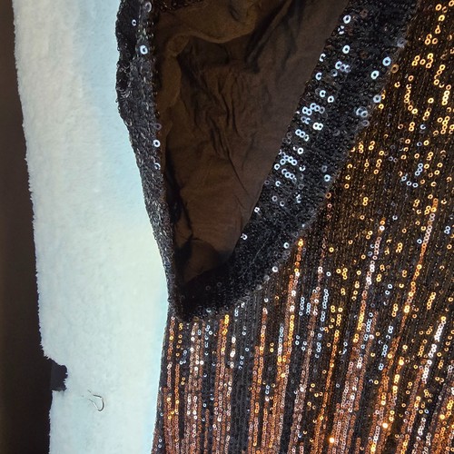 Torrid Sz 3 Rose Gold Sequin Hi-Lo Ombre Kimono Open Long Jacket Duster Concert - Picture 13 of 15
