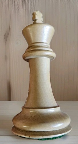 Vintage Holz Schachspiel 2 1/4" - 4" große Figuren, gewichtet mit grünem Filz schön - Bild 7 von 17