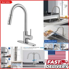 Single Handle Brushed Nickel Kitchen Faucet with Pull-Down Spray - 1.65 GPM Flow