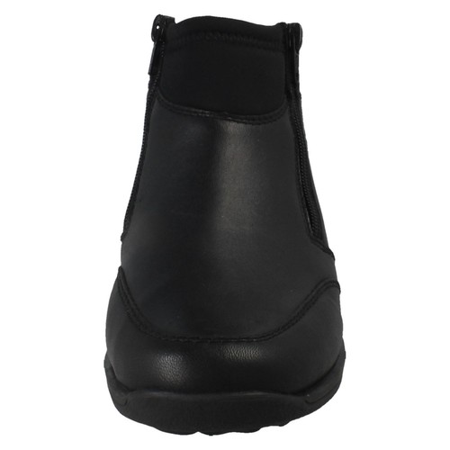 LADIES RIEKER WIDE FITTING BLACK ANKLE BOOTS 47270-00 - Picture 8 of 10