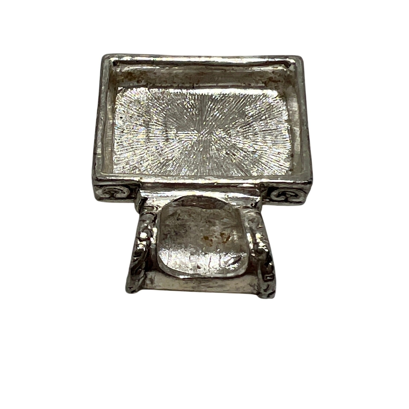 ARTISAN Rectangular Pendant Silver Tone Amber Res… - image 7