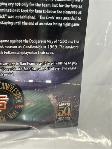 SF Giants Commemorative Croix De Candlestick Pin SGA 1983-1999 Rare Black - Bild 4 von 4