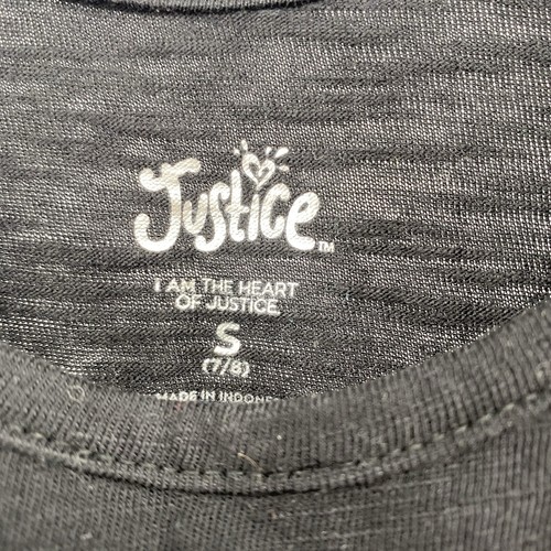 Justice Mädchen schwarz Grafik Strampler - "Be Kind Always" - Größe S (7/8) - Neu mit Etikett - Bild 4 von 6