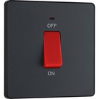 BG 45A DP Cooker Switch Matt Grey 2 Gang with LED for Ovens and Hobs Kitchen