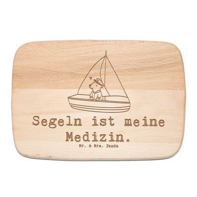 Frühstücksbrett Bär Segeln - Geschenk Frühstücksbrettchen Sport jausenbrett