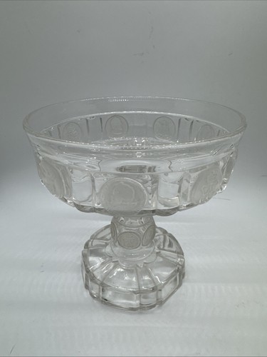 Antik 1893 EAPG zentrales Muster Glas kolumbianische Münze Expo Kompott - Bild 3 von 14
