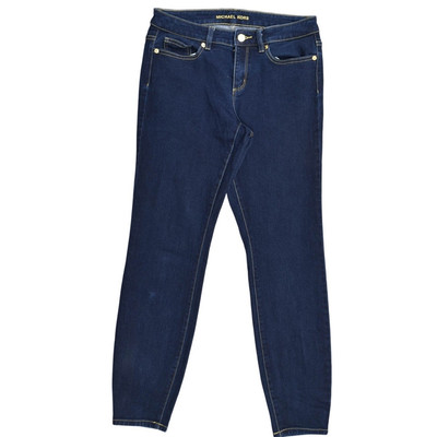 Michael Kors Women's Izzy Skinny Jeans Blue Size 4 Regular Cotton Blend Solid