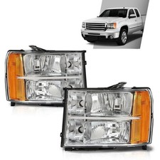 Headlights Assembly Front Headlamp Compatible with 2007-2013 GMC Sierra 1500