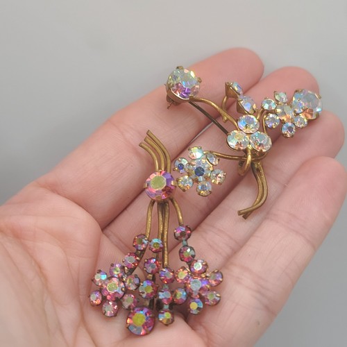 Vintage Rhinestone Brooch Lot Unsigned Austria SUPER SPARKLES - Picture 2 of 17
