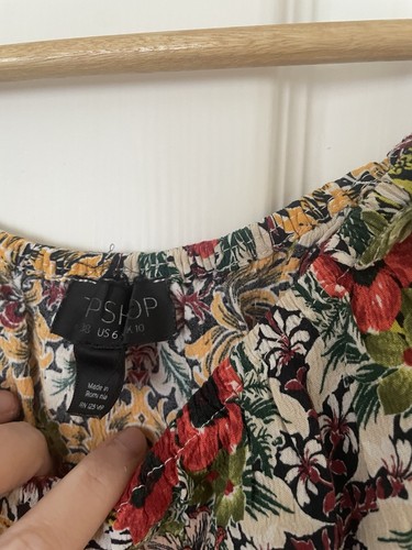 Ladies Floral Cropped Top Size 10 - Picture 3 of 4
