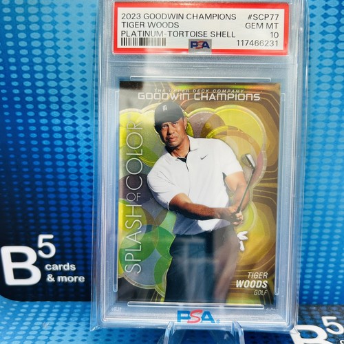 2023 Goodwin Champions Tiger Woods Splash of Color Tortoise Shell 130/149 PSA 10