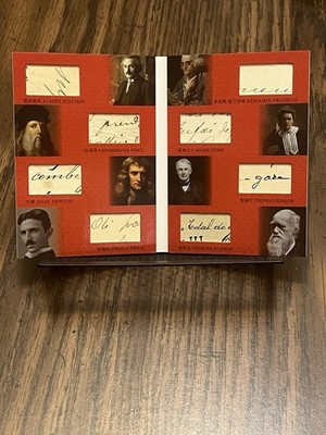 EINSTEIN NEWTON TESLA DARWIN CURIE 2025 ETERNAL REVELATION 8X RELIC BOOKLET /25!