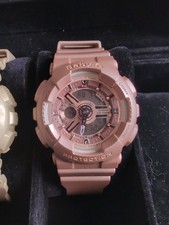 Casio Baby-G Women’s Rosé Gold Metallic Analog Digital Sports Watch BA111 