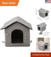 Transparent Entrance Cat House - Spacious Weatherproof Shelter for Outdoor Use