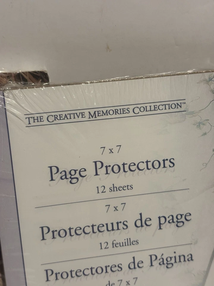 NUEVO Creative Memories 7x7 blanco álbum de recortes páginas y protectores de página 12 de cada uno Foto 3 de 4