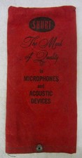 Vintage 1960  s SHURE Red Velvet Microphone Mic Bag  The Mark of Quality  Scarce