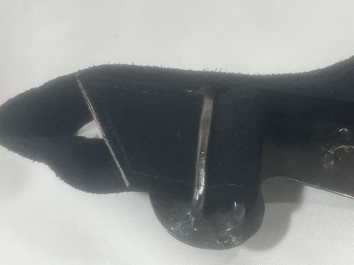 Vintage handgefertigter ACS Gürtel Damen 36" schwarz Wildleder Buff Metall Interlock Schnalle - Bild 7 von 24