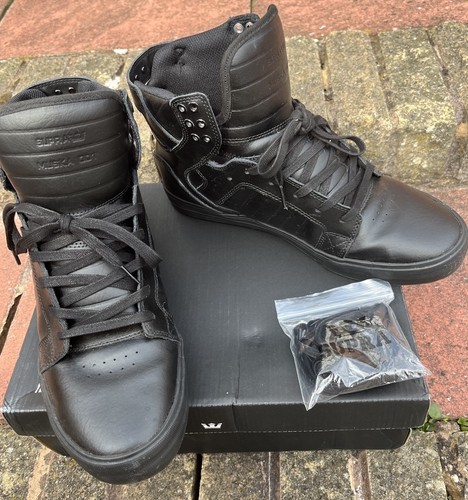 Men's Supra Skytop Vader Skate Shoes HF Black Warrior W Red Sole Hightop UK 10 - Picture 10 of 11