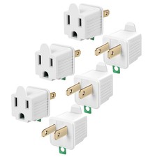 3 Prong Grounding Adapter 2 Pack White
